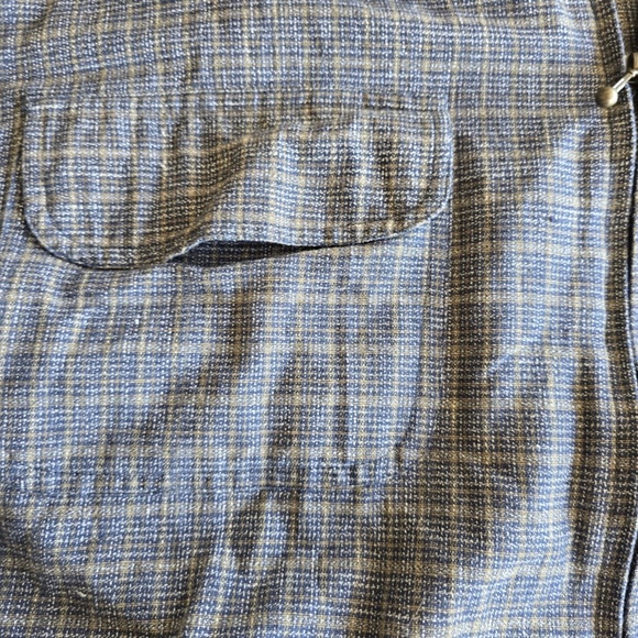 Rare ZERO TOLERANCE Light Cotton Weave ZIP Front Unlined Grey Plaid Jacket Nepal - Picture 7 of 9